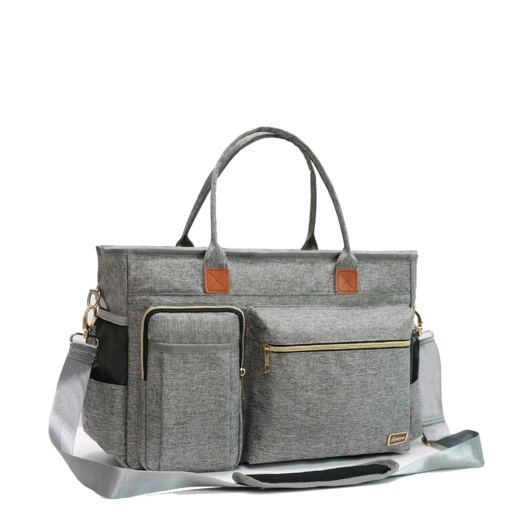 Rabjen Laptop Tote Bag Computer Messenger Nurses Teachers Bag Fits 15.6" Gray